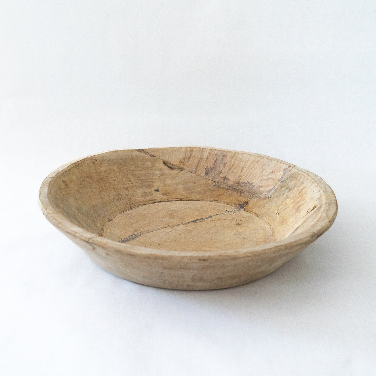 Round Oval Wooden Primitive Dough Bowl 11