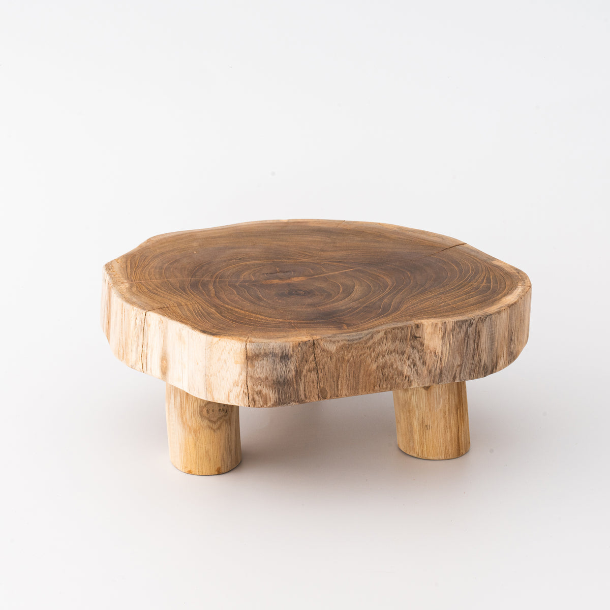 Teak Riser | Primitive Live Edge Wood Display – Sandstone and Sage