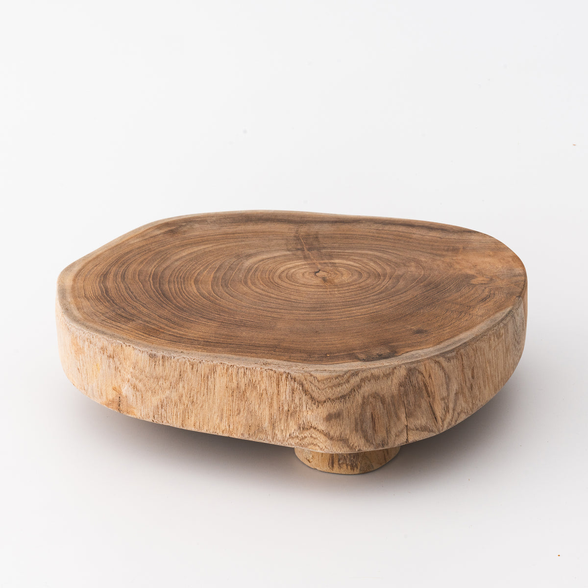 Teak Riser | Primitive Live Edge Wood Display – Sandstone and Sage