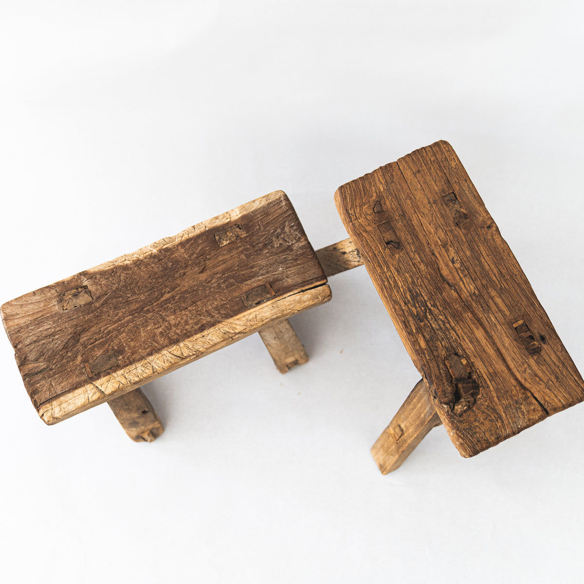 Antique Mini Stool – Sandstone and Sage