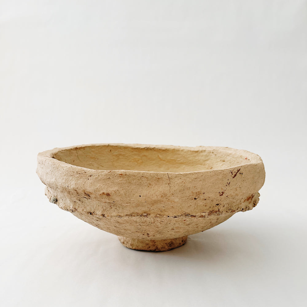 Antique Paper Machè Bowl – Sandstone and Sage