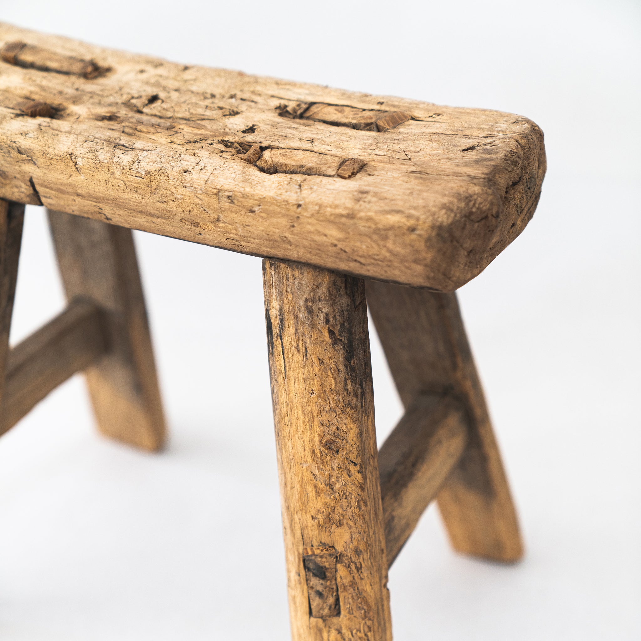 Antique Mini Stool – Sandstone and Sage